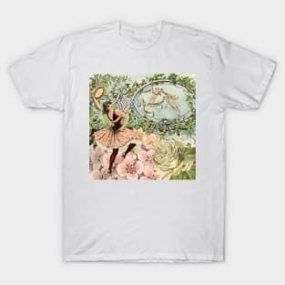 Vintage Dancing Gypsy Girl and Flowers T-Shirt